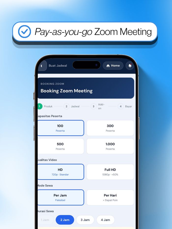 Pay-as-you-go Zoom Booking